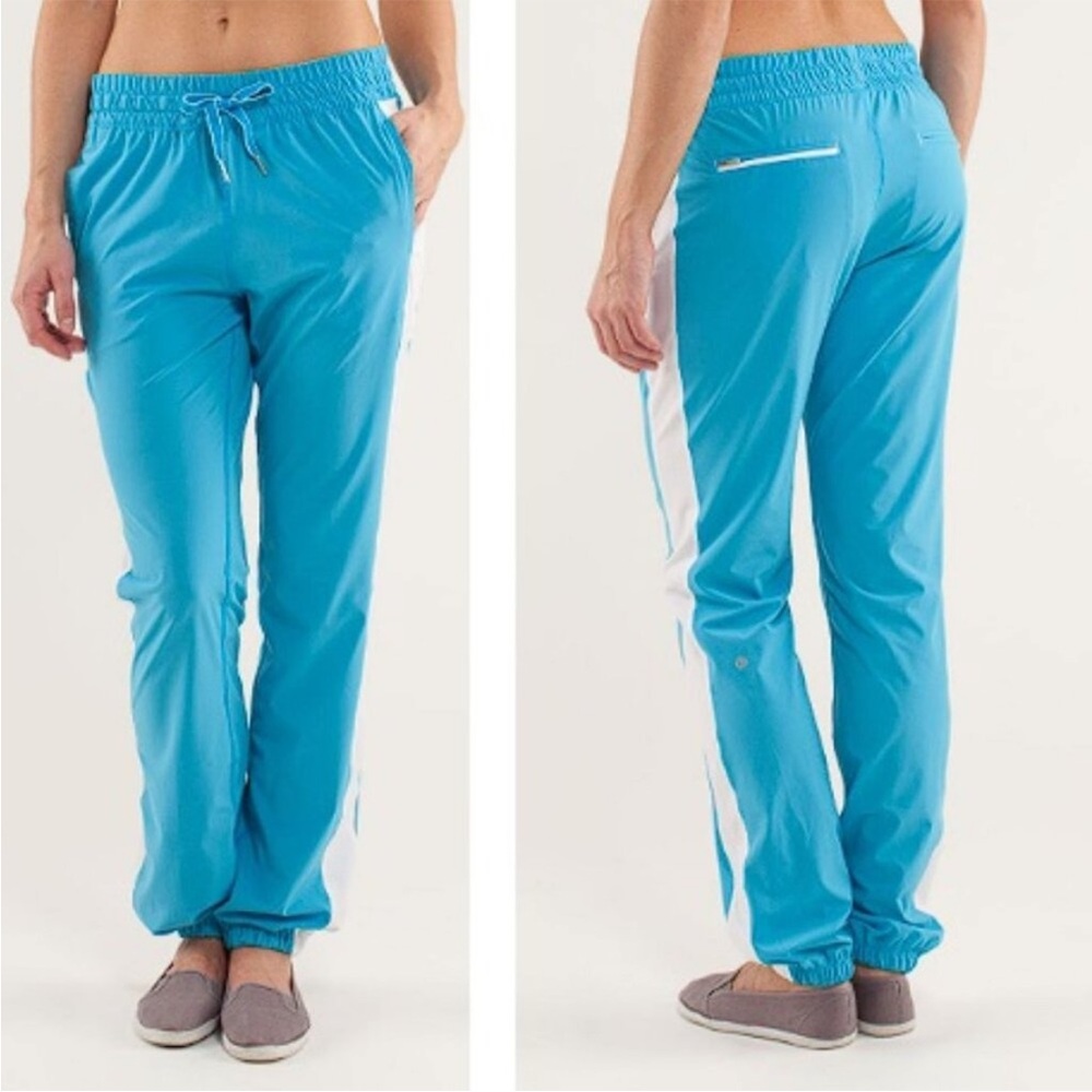 Lululemon Work it Out track pants 8 kayak blue